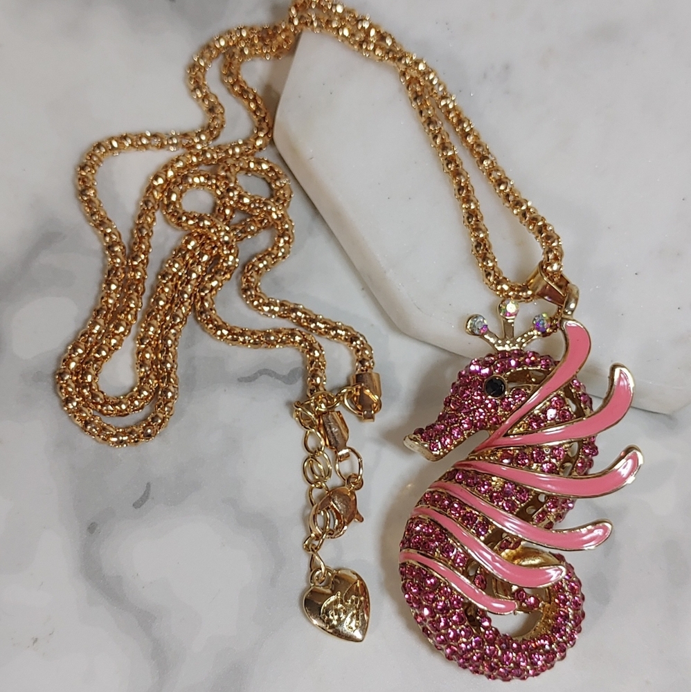 Rhinestone Seahorse Necklace